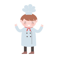chef boy with uniform cartoon character isolated icon design