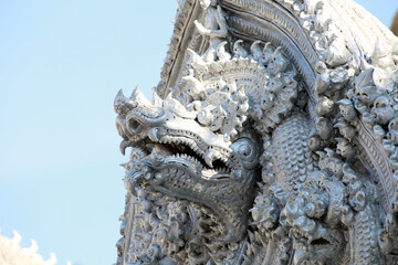 Beautiful Thailand sculpture in Wat San Pa Yang Luang temple, lamphun city in North of Thailand