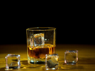 Low light photography whiskey and celebrate concept