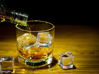 Low light photography whiskey and celebrate concept