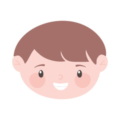 happy face boy cartoon isolated icon design white background