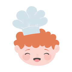 chef boy face with hat cartoon character isolated icon design