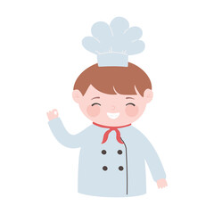 chef boy with uniform cartoon character isolated icon design