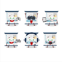 Business presentation cartoon character are playing games with various cute emoticons