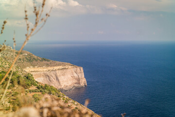 Dingli Cliffs and the sea at summer in Malta
