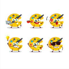 Color palette cartoon character with various types of business emoticons