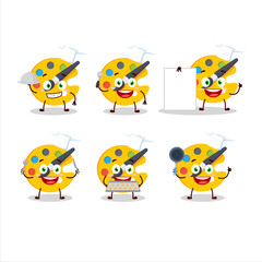 Cartoon character of color palette with various chef emoticons