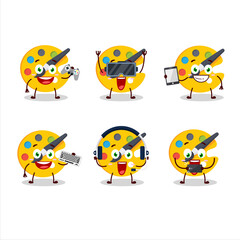 Color palette cartoon character are playing games with various cute emoticons
