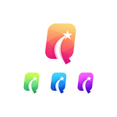 q star logo design typeface minimal