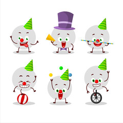 Cartoon character of volley ball with various circus shows