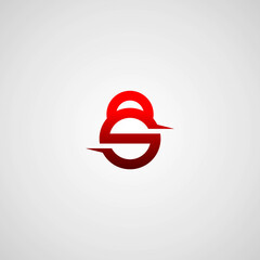 Sports vector logo monogram of the letter S and barbell
