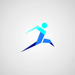 Sprint Running Athletics Marathon logo design template
