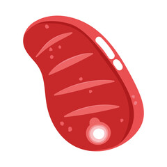 food beef steak dinner cartoon isolated icon white background