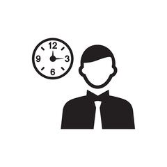 Time management icon Black vector illustration