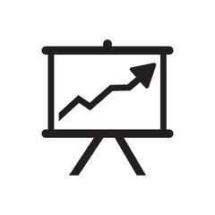Analytics chart icon  Black vector illustration