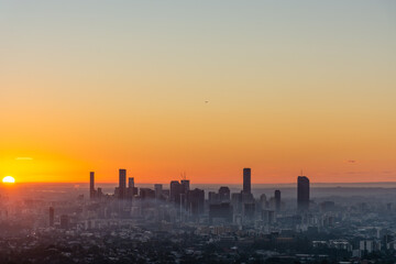 Naklejka premium Sunset over the city