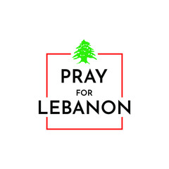 Pray for Beirut vector template. Design for banner or print.