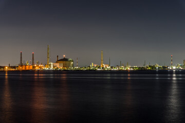 堺泉北臨海工業地帯の夜景　高石市側から