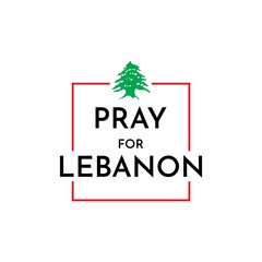 Pray for Beirut vector template. Design for banner or print.