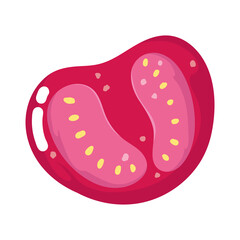 slice tomato vegetable fresh cartoon isolated icon white background