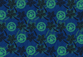 Indonesian batik motifs with distinctive flora and fauna patterns, very artistic. Vector eps 10