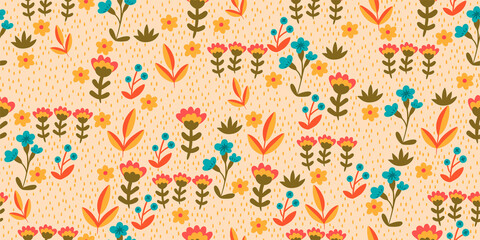 Seamless pattern with small flowers. Vector graphics.