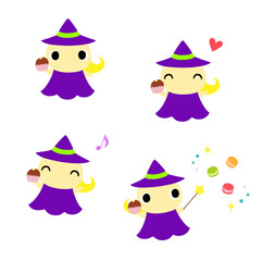 お菓子を持つ魔女
