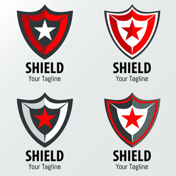Simple Shield Logo Design Vector Set