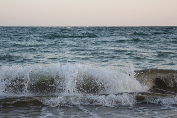 Water flowing on the beach
