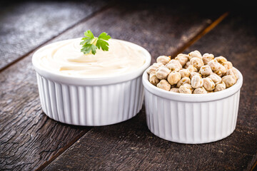 vegan mayonnaise, made from the water of cooking chickpeas.