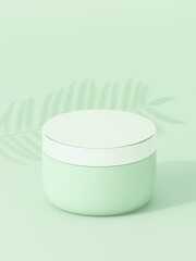 Cosmetic products on the pastel brown background.3d rendering.cosmetic minimal concept