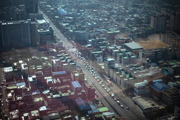 the heart of the city top view