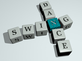 combination of SWING DANCE built by cubic letters from the top perspective, excellent for the concept presentation. beautiful and girl