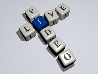 combination of LIVE VIDEO built by cubic letters from the top perspective, excellent for the concept presentation. illustration and background