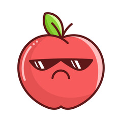 kawaii bad sunglasses apple cartoon illustration