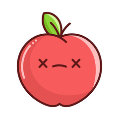 kawaii dead apple cartoon illustration