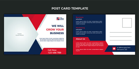 Corporate postcard design template. amazing and modern postcard design. stylish corporate postcard design.