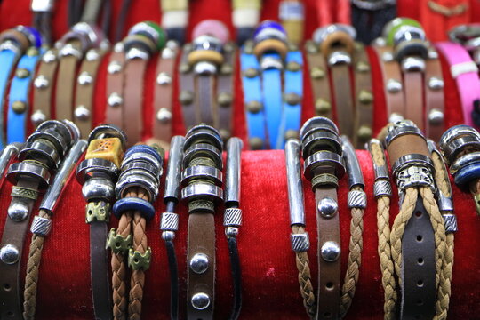 Picture of handicraft bracelets.
