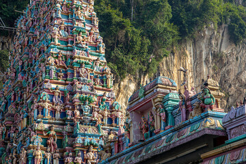 Kallumalai Arulmigu Subramaniyar Temple, a Hindu temple beside a limestone hill in Ipoh city, Malaysia.
