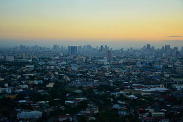 Fototapeta na wymiar Quezon city overview during afternoon sunset in Quezon City, Philippines