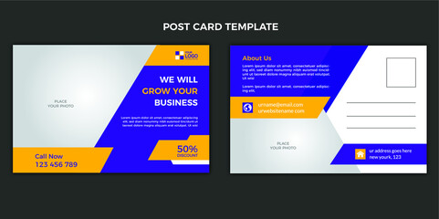 Creative Blue Corporate Business Modern Postcard Design