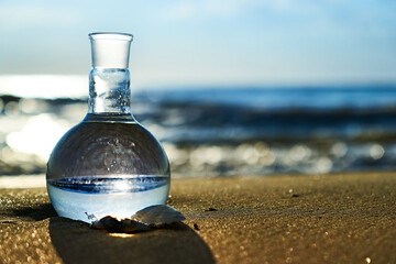 A flask with clean drinking water.
