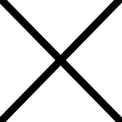 黒色の細いバツ印