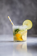 Cocktail or mocktail drink Caipirinha lemon lime