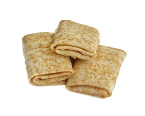 Baked spring rolls wrapped in an envelope on a white plate
