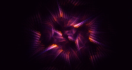 3D rendering abstract multicolor fractal light background