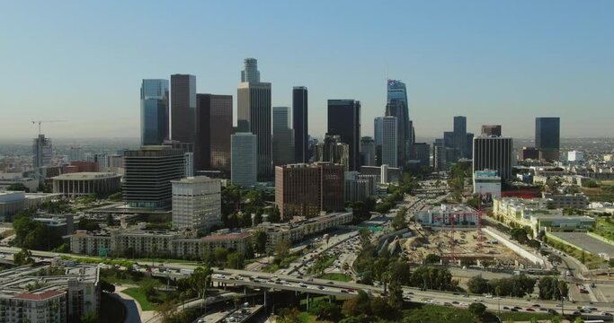 Los Angeles California downtown dolly zoom 4