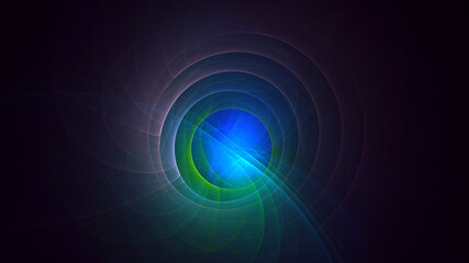 3D rendering abstract round light background