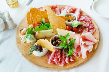 meat plate wiht cheese and nuts