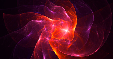 3D rendering abstract multicolor fractal light background